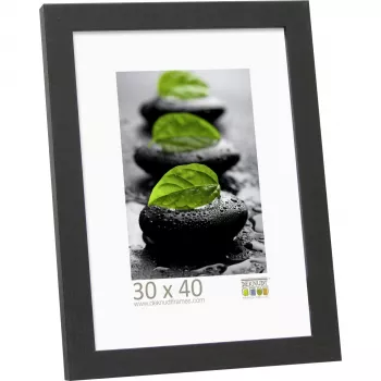 Moldura individual de madeira DEKNUDT S44CF2 30x40 preta - vertical e horizontal