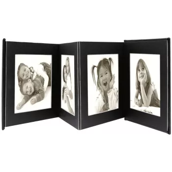 Álbum de fotografias leporello DEKNUDT preto 8 fotografias 10x15 cm pele