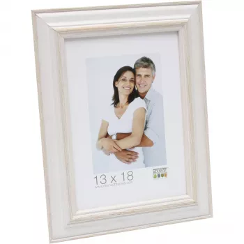 Moldura de madeira Deknudt S221H1 13x18 cm bege branco