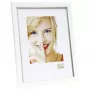 Moldura individual Deknudt S46AF1 10x15 cm prateada resina com verso em MDF