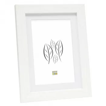 Moldura de madeira Deknudt S66KF1 P1 30x45 branca com passe-partout