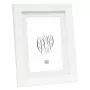 Moldura de madeira Deknudt S66KF1 P1 30x45 branca com passe-partout