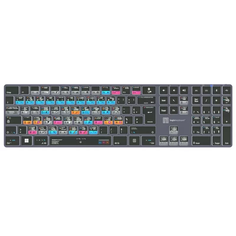 Teclado Logickeyboard Adobe Graphic Designer Titan FR PC com retroiluminação (francês AZERTY)