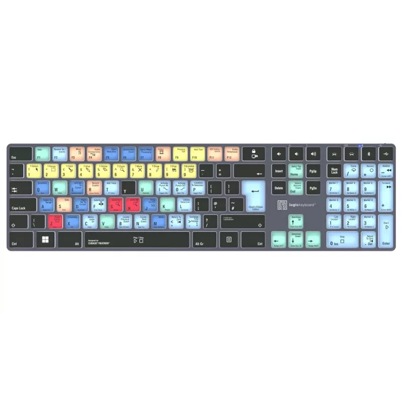 Teclado Logickeyboard Steinberg Cubase/Nuendo Titan UK PC com fio USB e retroiluminação