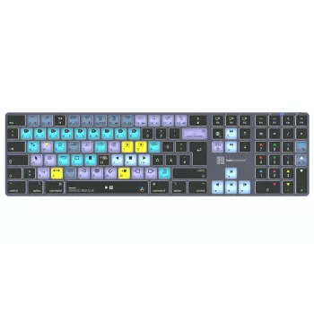 Logickeyboard DaVinci Resolve Classic Titan DE (Mac) - Layout alemão, USB com fio, teclado de edição com retroiluminação