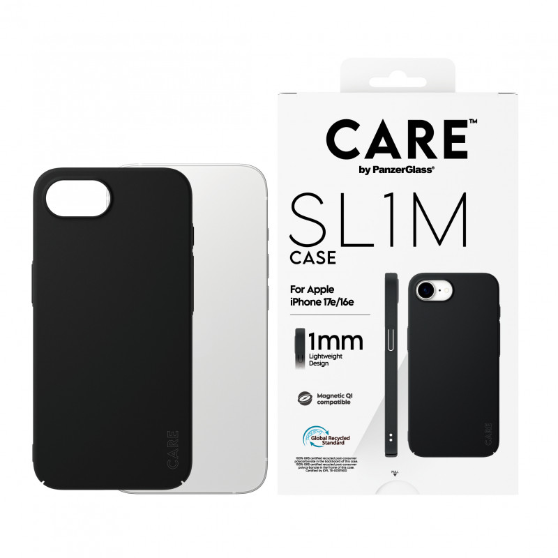 CARE by PanzerGlass SL1M Capa Preta com MagSafe para iPhone 16e / 17e (CR52018)