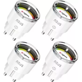 NOUS A1Z Régua de Tomadas Inteligente ZigBee 4 Unid. com Monitorização de Energia