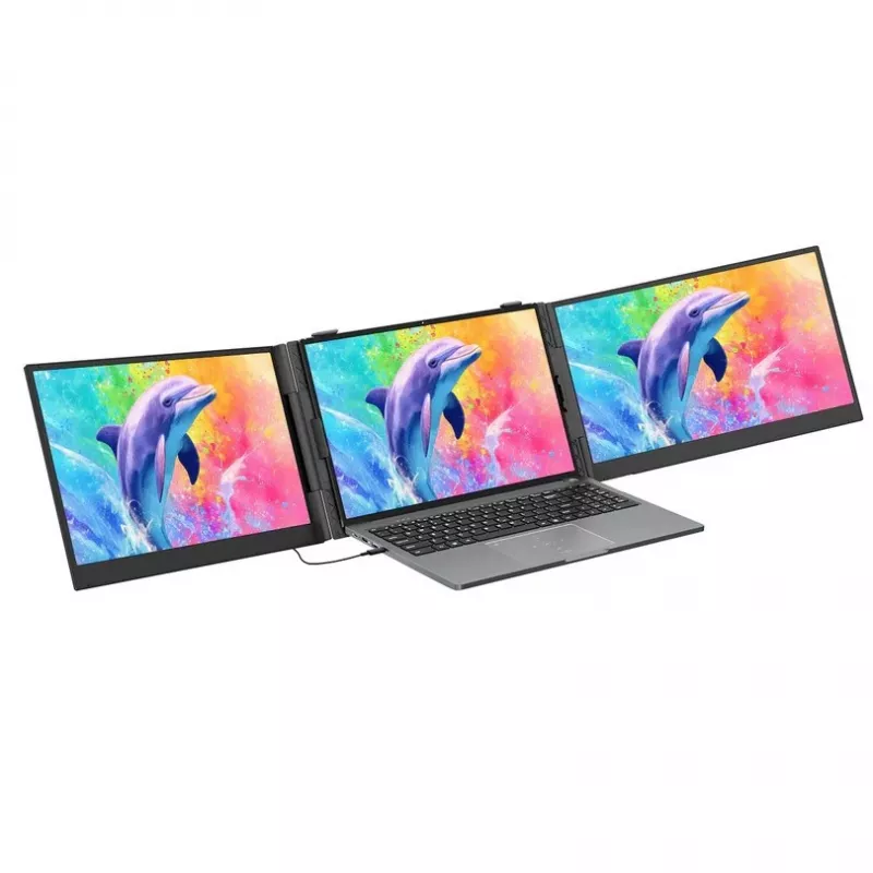 BLACKVIEW DCM8 Pro Monitor portátil IPS duplo de 15,3 polegadas, 2x Full HD, 60Hz, USB-C, Mini HDMI, altifalantes integrados, HDR10, dobrável