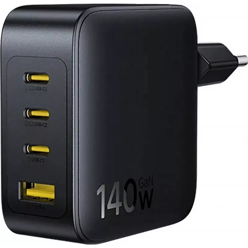 Baseus EnerFill FH11 Carregador Rápido GaN 140W 3xUSB-C + 1xUSB-A Preto
