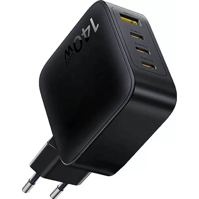 Baseus EnerFill FH11 Carregador Rápido GaN 140W 3xUSB-C + 1xUSB-A Preto