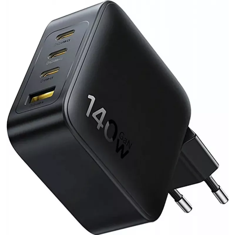 Baseus EnerFill FH11 Carregador Rápido GaN 140W 3xUSB-C + 1xUSB-A Preto
