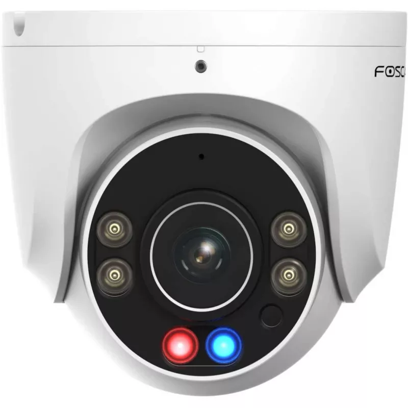 Foscam W5EP Câmara de Vigilância Branco 5MP (3072x1728), PoE, Holofote Integrado, Luzes de Aviso Vermelhas e Azuis e Sirene