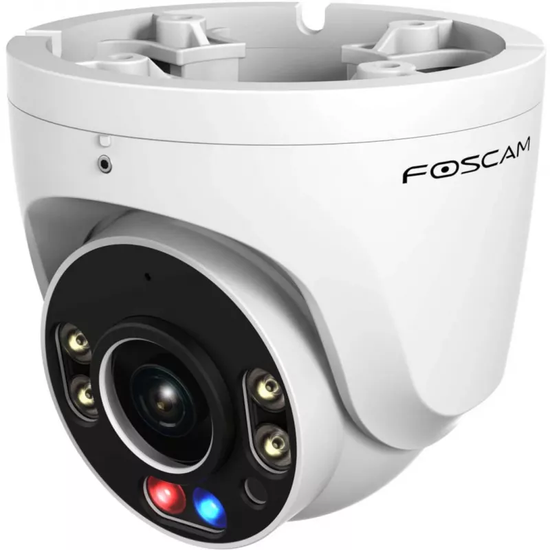 Foscam W5EP Câmara de Vigilância Branco 5MP (3072x1728), PoE, Holofote Integrado, Luzes de Aviso Vermelhas e Azuis e Sirene