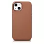 iCarer Case Couro Capa em pele verdadeira para iPhone 14 Plus castanho (compatível com MagSafe)