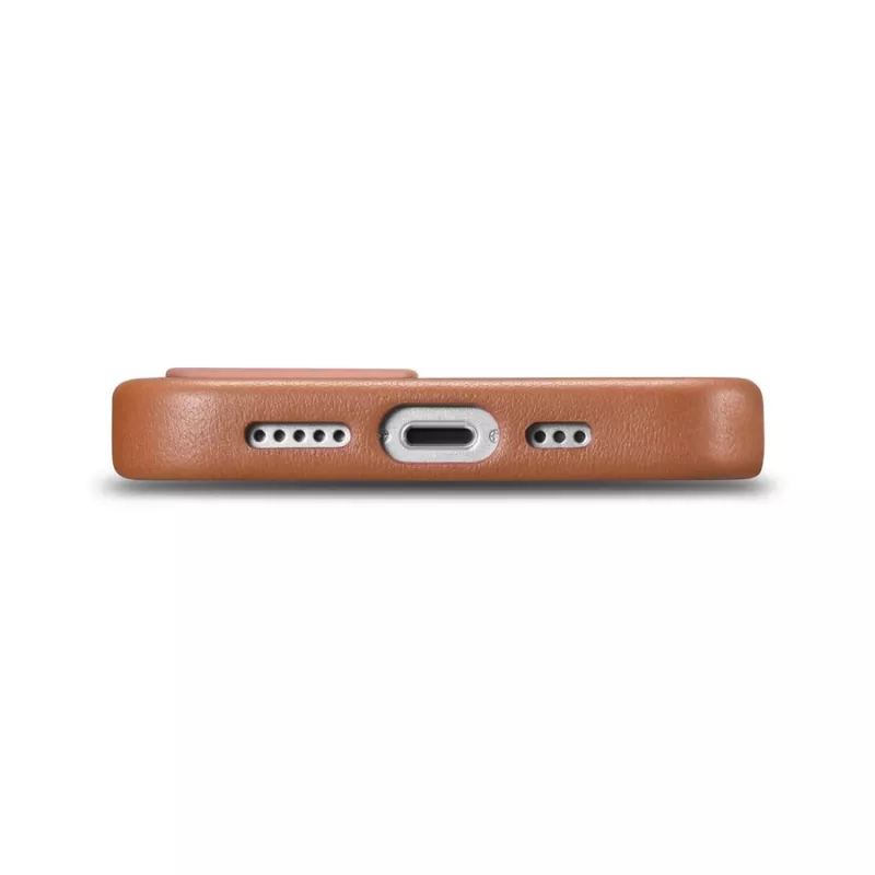 iCarer Case Couro Capa em pele verdadeira para iPhone 14 Plus castanho (compatível com MagSafe)
