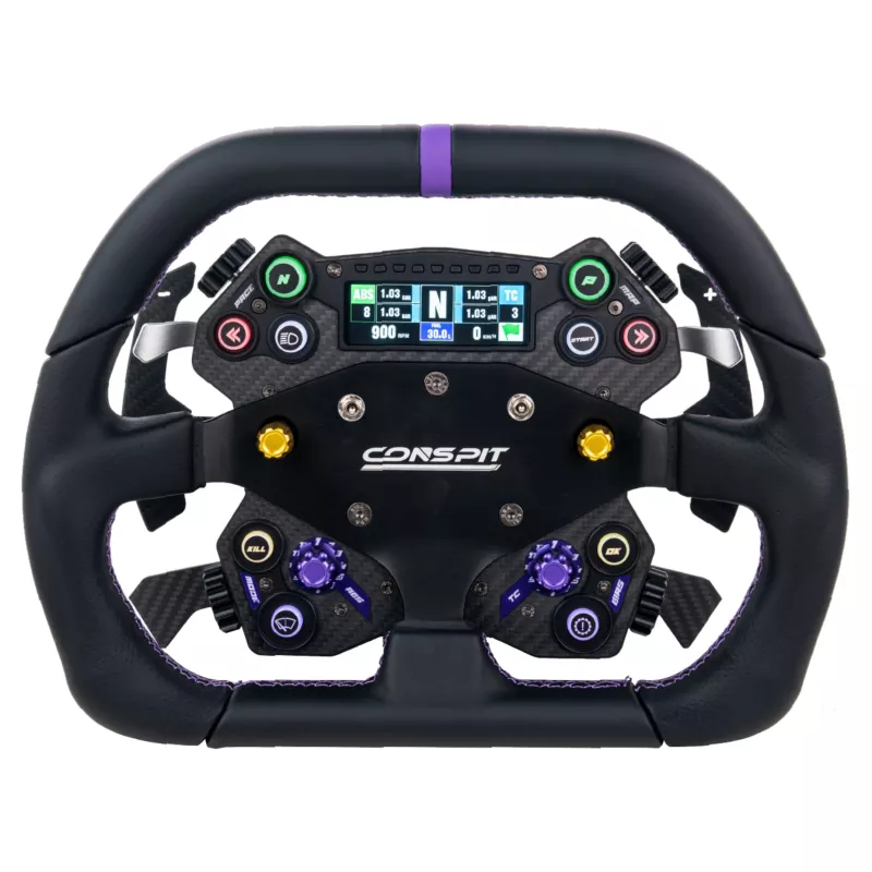 CONSPIT DX320 volante em D - 320mm punho em Alcantara, fibra de carbono, RGB