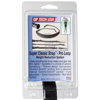 Correia de Transporte para Câmara OP TECH Super Classic Strap Pro Loop Preta Neoprene Nylon Pele 6,8 kg 109,2 cm