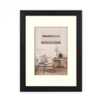 Moldura de madeira para fotografia ZEP Malmo Black 15x20/20x30 cm com passe-partout V4523B