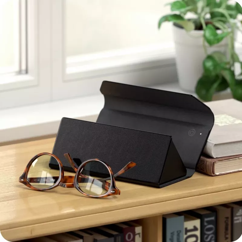 Satechi estojo para óculos FindAll em couro vegan preto