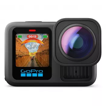 GoPro HERO13 Black Ultra Wide Edition câmara de ação 4K, 5.3K, 2.7K, ecrã tátil, Ultra HD, à prova de água, GPS, à prova de pó, Bluetooth, Wi-Fi, câmara lenta, Full HD (CHDRB-133-RW)