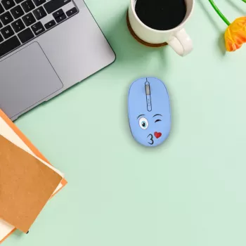 INCA rato sem fios 1200DPI/3 botões/2.4GHz USB-A Weeny Emoji azul (IWM-245RM)