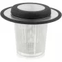 Filtro de chá universal Bredemeijer com tampa empilhável, pequeno 1491 - aço inoxidável, preto, rede fina