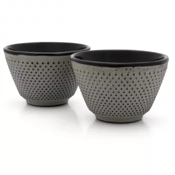 Bredemeijer chávenas de chá Jang 78x53mm, ferro fundido, cinzento, conjunto de 2