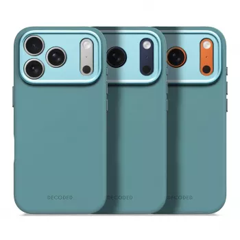 Capa traseira de silicone AntiMicrobial Decoded para iPhone 17 Pro com MagSafe - Retro Blue
