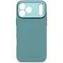 Capa traseira de silicone AntiMicrobial Decoded para iPhone 17 Pro Max, compatível com MagSafe, Retro Blue