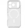 Capa traseira transparente DropTec Decoded para iPhone 17 Pro, branco mate, compatível com MagSafe