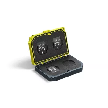 Angelbird MEDIA TANK CFexpress Type A - estojo para 4 cartões de memória, alumínio anodizado, preto/amarelo, resistente a choques, à poeira e a salpicos