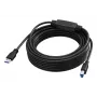 Cabo de extensão ativo USB 3.0 VISION 10 m - conectores niquelados - 5 Gbps - USB A para USB B - preto