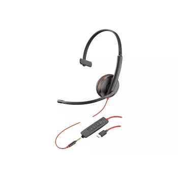 Headset monoaural Poly Blackwire C3215 USB-C