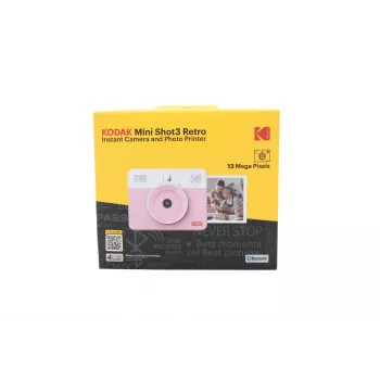 KODAK C300RP câmara digital instantânea vermelha com tecnologia ZINK Zero Ink, 16MP, Bluetooth 4.0, LCD de 3,5 polegadas, MicroSD até 256GB, bateria integrada, flash automático, temporizador, compatível com a app KODAK Classic 2.0