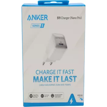Anker Nano Carregador USB-C 20W, PowerIQ 3.0 Fonte de Alimentação USB-C Compacta Branca
