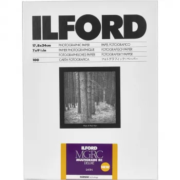 Papel Fotográfico Preto e Branco de Contraste Variável Brilhante ILFORD Multigrade RC Deluxe 18x24 cm 100 Folhas