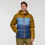 Casaco de penas com capuz Cotopaxi Fuego Max - Bronze/Deep Sea (tamanho M)