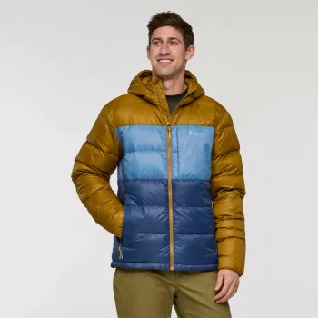 Casaco de penas com capuz Cotopaxi Fuego Max - Bronze / Deep Sea, tamanho L