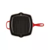 Le Creuset Grelhador em ferro fundido, quadrado, 26 cm, vermelho cereja