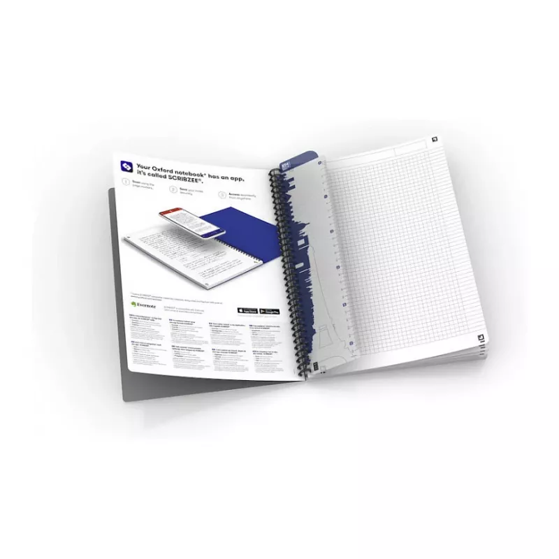 ELBA Oxford Office Caderno A5 Encadernação em Espiral 90 folhas Cinzento