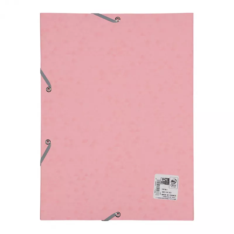 Pasta com elástico Oxford TOP FILE+ A4 3 abas rosa-pastel 400116353