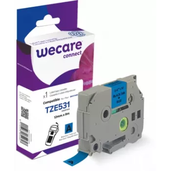 Armor K80051W4 Fita de etiquetas compatível preto sobre azul para Brother TZE-531 12mm x 8m PET laminado