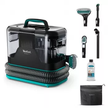 Tefal Clean It IZ5020 Aspirador de lavagem para tapetes e estofos, limpeza de manchas, 750 W, 13.500 Pa de potência de aspiração, depósito de água limpa de 2,3 l e de água suja de 1,5 l, Auto Clean