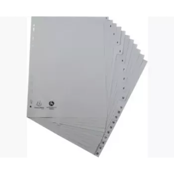 Exacompta 1721E Folhas separadoras 1-20, A4, polipropileno, branco