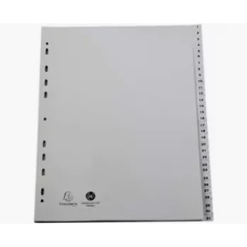 Exacompta 2931E Ficheiro de anilhas A4 - cinzento - polipropileno 100% reciclado - 2 anilhas de 20 mm - lombada de 30 mm - capacidade 180 folhas