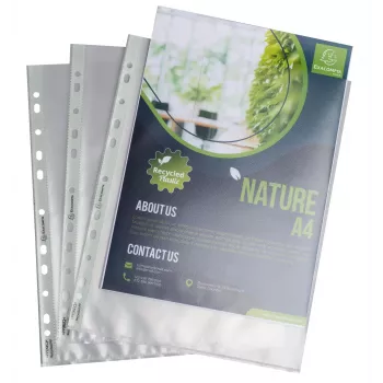 Exacompta Forever 50 capas de prospetos DIN A4+ transparente gofrado 90 mícron