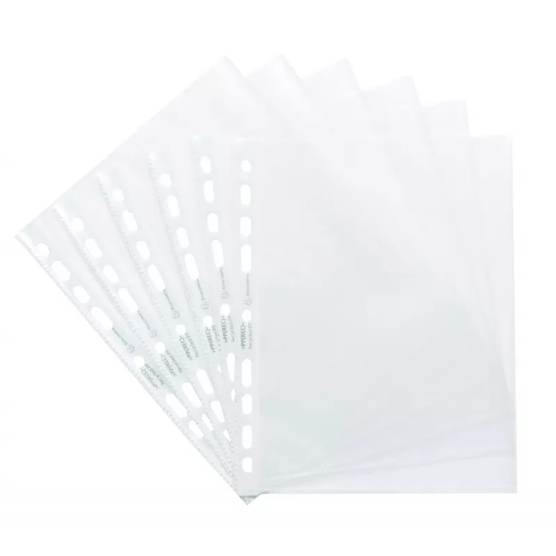Exacompta Forever capas perfuradas A5 pack de 50 transparente gofrado 0,06 mm