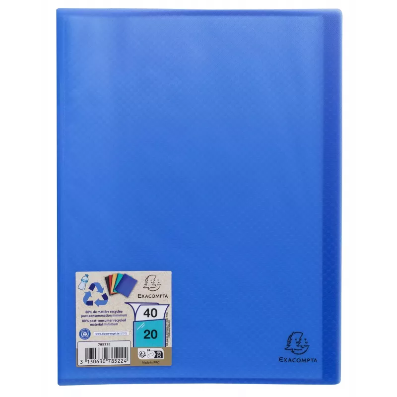 Exacompta Opak livro de visualização DIN A4 20 bolsas azul-claro