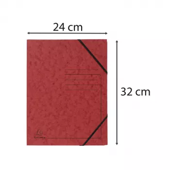 Exacompta Colorspan pasta com elástico A4 vermelha 355 g/m² sem abas