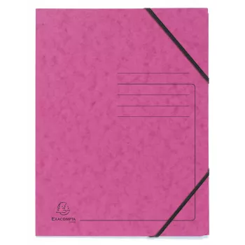 Exacompta pasta com elástico A4 rosa Colorspan 355g sem abas